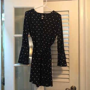 Black polka dot dress